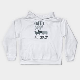 Cowboy Pun Cattle Drive Me Crazy Kids Hoodie